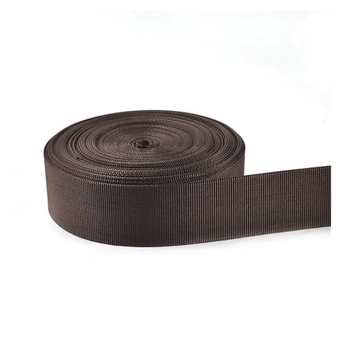 JBJYGSG 10 Meter 20–50 mm Nylon-Gurtband, Bänder for Gürtel, Hundehalsband, Rucksackgurt, Meterware, Schrägband, DIY-Nähzubehör Für Buntes Gurtband, Zum Basteln(RD109-Coffee,50mm) von JBJYGSG