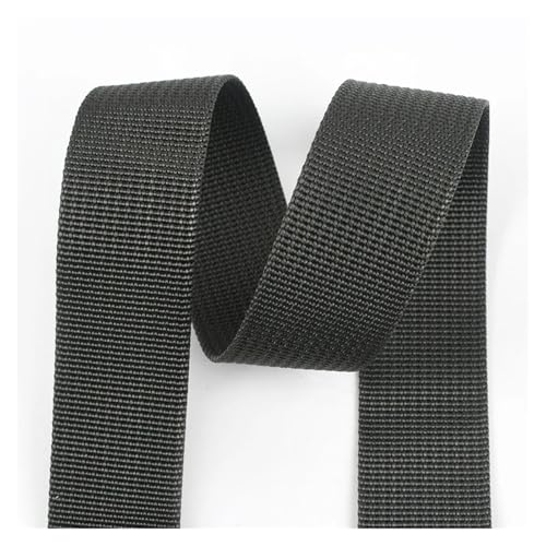JBJYGSG 10 Meter 20–50 mm Nylon-Gurtband, Bänder for Gürtel, Hundehalsband, Rucksackgurt, Meterware, Schrägband, DIY-Nähzubehör Für Buntes Gurtband, Zum Basteln(RD109-DarkGray,50mm) von JBJYGSG