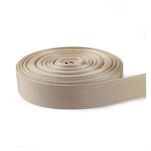 JBJYGSG 10 Meter 20–50 mm Nylon-Gurtband, Bänder for Gürtel, Hundehalsband, Rucksackgurt, Meterware, Schrägband, DIY-Nähzubehör Für Buntes Gurtband, Zum Basteln(RD109-Khaki,32mm) von JBJYGSG