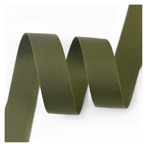 JBJYGSG 10 Meter 20–50 mm Nylon-Gurtband, Bänder for Gürtel, Hundehalsband, Rucksackgurt, Meterware, Schrägband, DIY-Nähzubehör Für Buntes Gurtband, Zum Basteln(RD113-ArmyGreen,20mm) von JBJYGSG