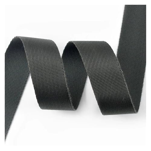 JBJYGSG 10 Meter 20–50 mm Nylon-Gurtband, Bänder for Gürtel, Hundehalsband, Rucksackgurt, Meterware, Schrägband, DIY-Nähzubehör Für Buntes Gurtband, Zum Basteln(RD113-DarkGray,38mm) von JBJYGSG