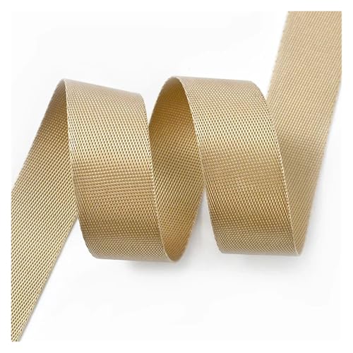 JBJYGSG 10 Meter 20–50 mm Nylon-Gurtband, Bänder for Gürtel, Hundehalsband, Rucksackgurt, Meterware, Schrägband, DIY-Nähzubehör Für Buntes Gurtband, Zum Basteln(RD113-Khaki,32mm) von JBJYGSG