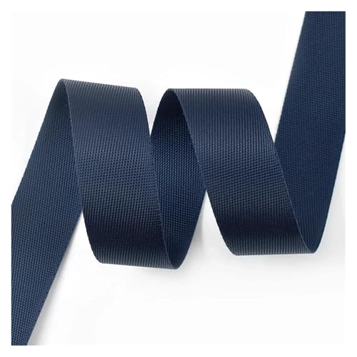JBJYGSG 10 Meter 20–50 mm Nylon-Gurtband, Bänder for Gürtel, Hundehalsband, Rucksackgurt, Meterware, Schrägband, DIY-Nähzubehör Für Buntes Gurtband, Zum Basteln(RD113-NavyBlue,32mm) von JBJYGSG