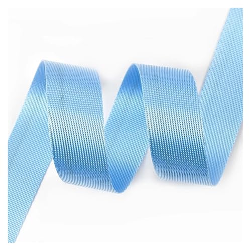 JBJYGSG 10 Meter 20–50 mm Nylon-Gurtband, Bänder for Gürtel, Hundehalsband, Rucksackgurt, Meterware, Schrägband, DIY-Nähzubehör Für Buntes Gurtband, Zum Basteln(RD113-SkyBlue,20mm) von JBJYGSG