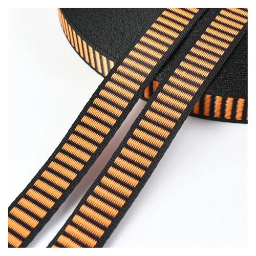 JBJYGSG 10 m 15/20 mm Nylon-Streifen-Gurtband for Taschengurte, Gepäckbindeband, Kleidungsband, dekorative Spitze, Näh-Schrägband, Zubehör Für Buntes Gurtband, Zum Basteln(BlackOrange,15mm) von JBJYGSG