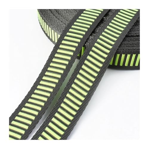 JBJYGSG 10 m 15/20 mm Nylon-Streifen-Gurtband for Taschengurte, Gepäckbindeband, Kleidungsband, dekorative Spitze, Näh-Schrägband, Zubehör Für Buntes Gurtband, Zum Basteln(Blackgreen,20mm) von JBJYGSG