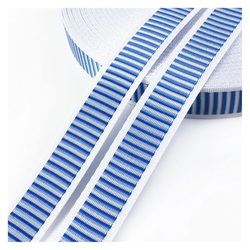 JBJYGSG 10 m 15/20 mm Nylon-Streifen-Gurtband for Taschengurte, Gepäckbindeband, Kleidungsband, dekorative Spitze, Näh-Schrägband, Zubehör Für Buntes Gurtband, Zum Basteln(WhiteBlue,20mm) von JBJYGSG