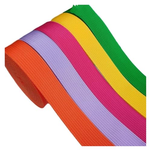 JBJYGSG 100 Yards 32 mm PP-Gurtband Polypropylen Mehrfarbig for Taschengürtel Rucksackgurt DIY Nähen Hundehalsband Leine Geschirr Für Buntes Gurtband, Zum Basteln(Other Color Number) von JBJYGSG