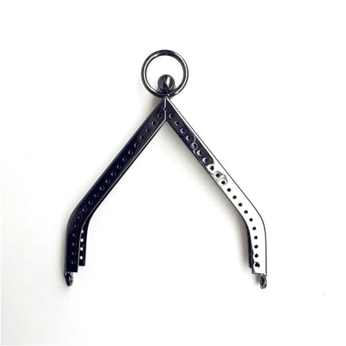 JBJYGSG 11cm Dreieck Geldbörse Rahmen Kuss Verschluss DIY Metall Zubehör for Tasche Rahmen Vintage Münze Geldbörse Metall Clutch Tasche Rahmen Für DIY Geldbeutel Handtasche Münzbörsen(Black) von JBJYGSG