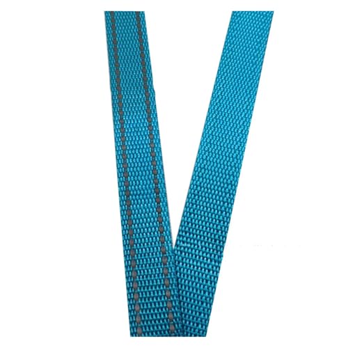 JBJYGSG 15 mm, 45,7 m, reflektierende Leine, Polyester-Gurtband, 1 mm dick, DIY-Haustierhalsband, Rucksackgurt, Gürtel, Nähzubehör, 10 Farben Für Buntes Gurtband, Zum Basteln(Lake Blue 15mm) von JBJYGSG