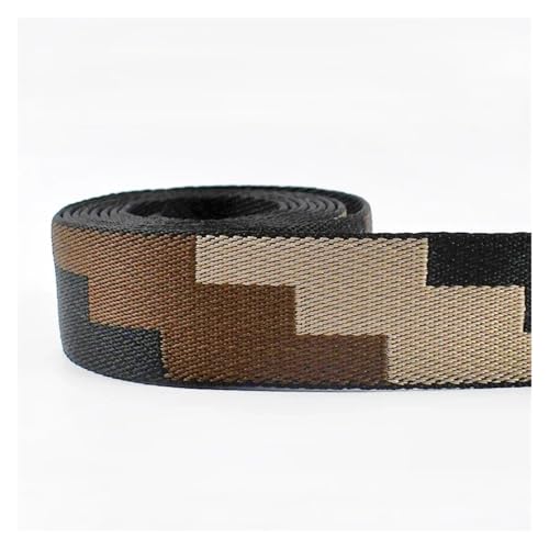 JBJYGSG 2/4 Meter 38 mm Jacquard-Nylon-Gurtband, ethnisches Band for Taschengurt, Rucksackgürtel, Schrägband, DIY, Gepäck, Nähzubehör Für Buntes Gurtband, Zum Basteln(RD050-14,38mm-2Meters) von JBJYGSG