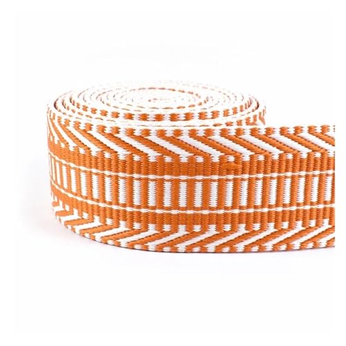 JBJYGSG 2/4 Meter 38 mm Jacquard-Nylon-Gurtband, ethnisches Band for Taschengurt, Rucksackgürtel, Schrägband, DIY, Gepäck, Nähzubehör Für Buntes Gurtband, Zum Basteln(RD155-BrightOrange,38mm-2Meters) von JBJYGSG