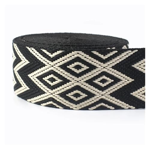 JBJYGSG 2/4 Meter 38 mm Jacquard-Nylon-Gurtband, ethnisches Band for Taschengurt, Rucksackgürtel, Schrägband, DIY, Gepäck, Nähzubehör Für Buntes Gurtband, Zum Basteln(RD200-05,38mm-4Meters) von JBJYGSG