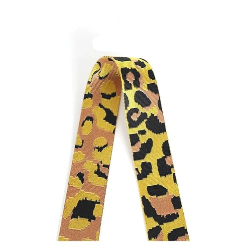 JBJYGSG 2/5 Meter Leopard Nylon Gurtband 50mm Jacquard Band Taschen Gurt Sicherheitsgurt Rucksack Schrägband 1,5mm dick DIY Nähzubehör Für Buntes Gurtband, Zum Basteln(RD915-A06,50mm-5Meters) von JBJYGSG