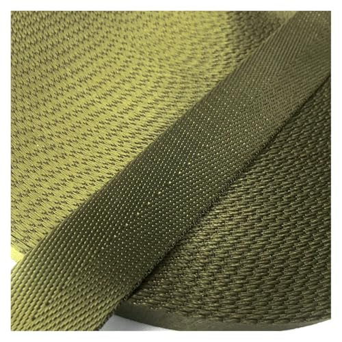 JBJYGSG 2 Meter 1"(25mm) Gurt Nylon Gurtband Fischgrätenmuster Rucksack Umreifung Nähtasche Gürtel Zubehör Für Buntes Gurtband, Zum Basteln(Army Green) von JBJYGSG