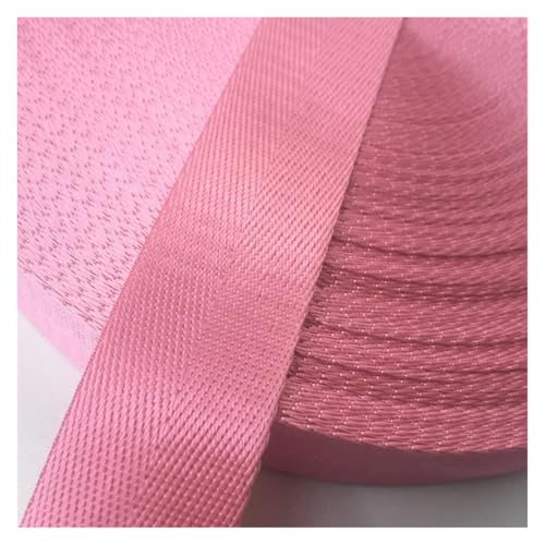 JBJYGSG 2 Meter 1"(25mm) Gurt Nylon Gurtband Fischgrätenmuster Rucksack Umreifung Nähtasche Gürtel Zubehör Für Buntes Gurtband, Zum Basteln(Pink) von JBJYGSG