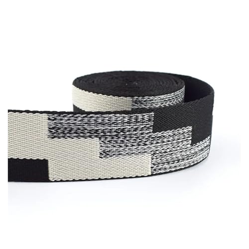 JBJYGSG 2 Meter Deepeel 38mm Jacquard Gurtband Nylon Band Tasche Strap Lanyard Gürtel Kleidung Rucksack Schrägband DIY Nähzubehör Für Buntes Gurtband, Zum Basteln(Color-09) von JBJYGSG