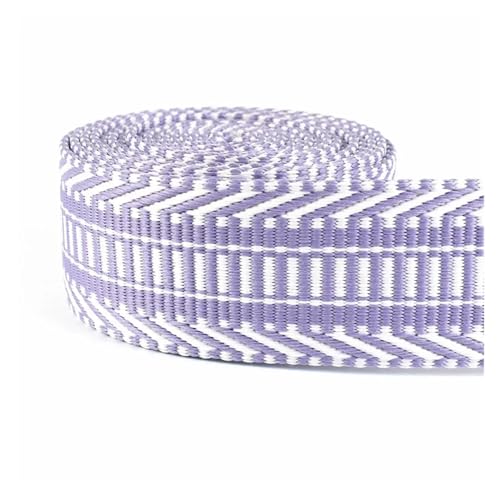 JBJYGSG 2 Meter Gurtband 38mm Polyester Jacquard Band Band Plane Nylon Gurtbänder Strap Tasche Gürtel Trimmen Dekorative Band Zubehör Für Buntes Gurtband, Zum Basteln(RD155-LightPurple) von JBJYGSG