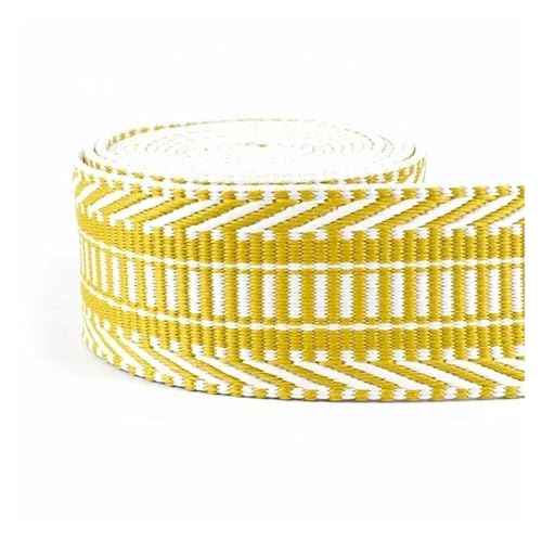 JBJYGSG 3/5/8/10 Meter 3/2'' 38mm Polyester Baumwolle Jacquard Gurtband Bänder Tasche Strap Gürtel Spitze bänder Kleidungsstück Nähen Dekoration Für Buntes Gurtband, Zum Basteln(BrightYellow,8Meters) JBJYGSG 3/5/8/10 Meter 3/2'' 38mm Polyester Baumwolle Jacquard Gurtband Bänder Tasche Strap Gürtel Spitze bänder Kleidungsstück Nähen Dekoration Für Buntes Gurtband, Zum Basteln(BrightYellow,8Meters) von JBJYGSG