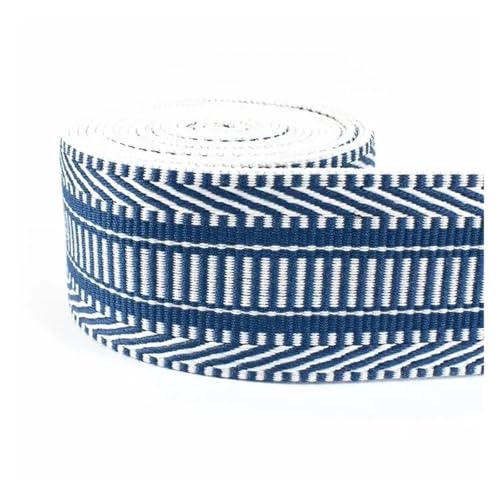 JBJYGSG 3/5/8/10 Meter 3/2'' 38mm Polyester Baumwolle Jacquard Gurtband Bänder Tasche Strap Gürtel Spitze bänder Kleidungsstück Nähen Dekoration Für Buntes Gurtband, Zum Basteln(Blue,10Meters) von JBJYGSG