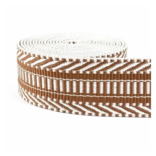 JBJYGSG 3/5/8/10 Meter 3/2'' 38mm Polyester Baumwolle Jacquard Gurtband Bänder Tasche Strap Gürtel Spitze bänder Kleidungsstück Nähen Dekoration Für Buntes Gurtband, Zum Basteln(Khaik,10Meters) von JBJYGSG