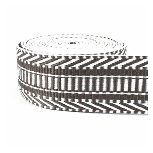 JBJYGSG 3/5/8/10 Meter 3/2'' 38mm Polyester Baumwolle Jacquard Gurtband Bänder Tasche Strap Gürtel Spitze bänder Kleidungsstück Nähen Dekoration Für Buntes Gurtband, Zum Basteln(Khaki,10Meters) von JBJYGSG