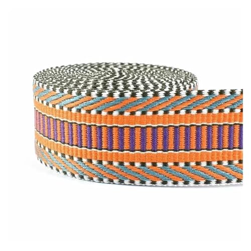 JBJYGSG 3/5/8/10 Meter 3/2'' 38mm Polyester Baumwolle Jacquard Gurtband Bänder Tasche Strap Gürtel Spitze bänder Kleidungsstück Nähen Dekoration Für Buntes Gurtband, Zum Basteln(Orange,10Meters) von JBJYGSG
