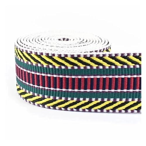 JBJYGSG 3/5/8/10 Meter 3/2'' 38mm Polyester Baumwolle Jacquard Gurtband Bänder Tasche Strap Gürtel Spitze bänder Kleidungsstück Nähen Dekoration Für Buntes Gurtband, Zum Basteln(Yellow,8Meters) von JBJYGSG
