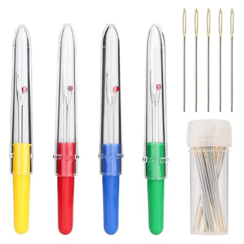 JBJYGSG 4 Stück Stichradierer, Fadenschneider, Kleiner Kleideretikettenentferner, Nahttrenner for Nähen, Basteln, Fadenentfernen (4 Farben) Zum Nähen von JBJYGSG