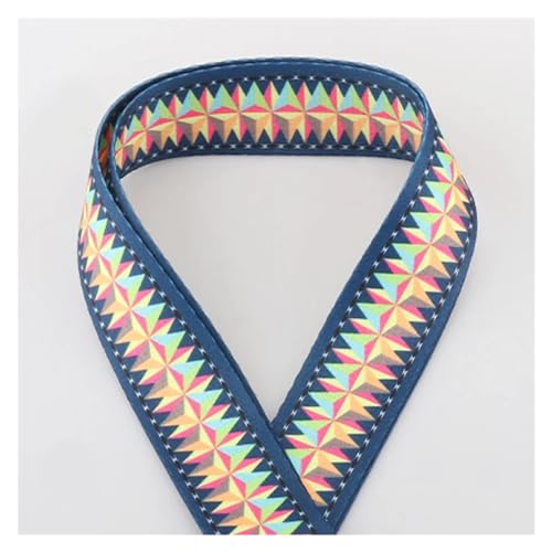 JBJYGSG 5/10/50 Yards 38 mm Jacquard-Umreifungsband, mehrfarbiges Streifenmuster, Kleidungsdekoration, verschleißfester Rucksackgürtel, Baumwollgurtband Für Buntes Gurtband, Zum Basteln(4,50yards) von JBJYGSG