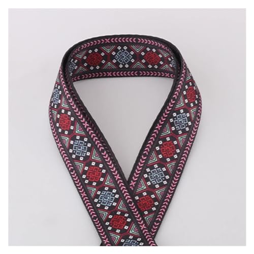 JBJYGSG 5/10/50 Yards 38 mm Jacquard-Umreifungsband, mehrfarbiges Streifenmuster, Kleidungsdekoration, verschleißfester Rucksackgürtel, Baumwollgurtband Für Buntes Gurtband, Zum Basteln(6,50yards) von JBJYGSG