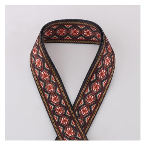 JBJYGSG 5/10/50 Yards 38 mm Jacquard-Umreifungsband, mehrfarbiges Streifenmuster, Kleidungsdekoration, verschleißfester Rucksackgürtel, Baumwollgurtband Für Buntes Gurtband, Zum Basteln(7,10yards) von JBJYGSG