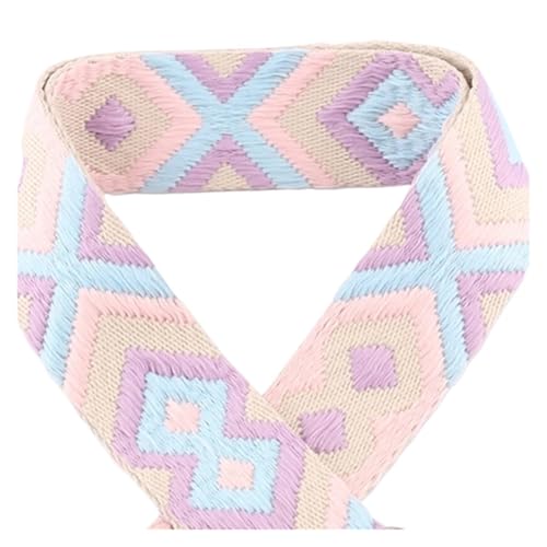 JBJYGSG 5/10/50 Yards 50 mm Jacquard-Umreifungsband, bedrucktes Gurtband, Farbmuster, Nähtasche, Gürtel, Rucksack-Zubehör, modisch bedrucktes Gurtband Für Buntes Gurtband, Zum Basteln(9,50yards) von JBJYGSG