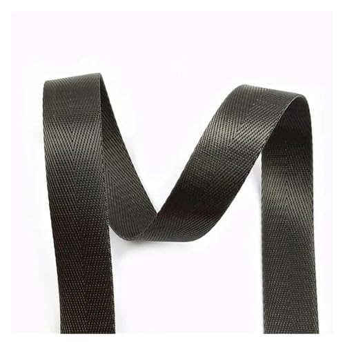 JBJYGSG 5 Meter 20/25/32/38/50mm 1mm Dickes Festes Farbe Nylon Band for Sicherheitsgurt Rucksack Gurtband DIY Taschengurt Nähzubehör Für Buntes Gurtband, Zum Basteln(Darkgray,20mm) von JBJYGSG
