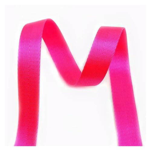 JBJYGSG 5 Meter 20/25/32/38/50mm 1mm Dickes Festes Farbe Nylon Band for Sicherheitsgurt Rucksack Gurtband DIY Taschengurt Nähzubehör Für Buntes Gurtband, Zum Basteln(FluorescentRoseRed,32mm) von JBJYGSG
