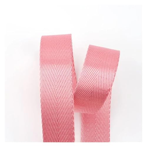 JBJYGSG 5 Meter 20/25/32/38/50mm 1mm Dickes Festes Farbe Nylon Band for Sicherheitsgurt Rucksack Gurtband DIY Taschengurt Nähzubehör Für Buntes Gurtband, Zum Basteln(Pink,38mm) von JBJYGSG
