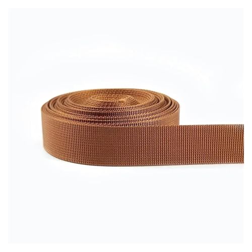 JBJYGSG 5 Meter 20–38 mm Nylon Gurtband Band Trim Nähmaterial Sicherheitsgurt Rucksackgurt Tasche Schnallen Bekleidungszubehör Für Buntes Gurtband, Zum Basteln(Brown,32mm) von JBJYGSG
