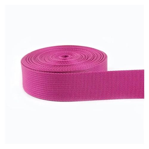 JBJYGSG 5 Meter 20–38 mm Nylon Gurtband Band Trim Nähmaterial Sicherheitsgurt Rucksackgurt Tasche Schnallen Bekleidungszubehör Für Buntes Gurtband, Zum Basteln(Pink,38mm) von JBJYGSG