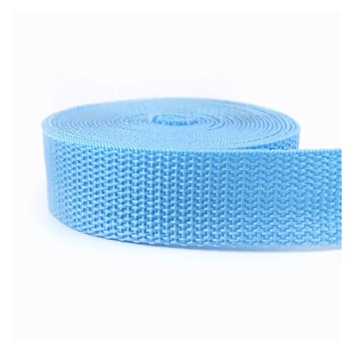 JBJYGSG 5 Meter 20–50 mm Polypropylen PP Nylon Gurtband for Gürtelband Hundehalsband Geschirr Outdoor Band Kleidungsstück Schuhe Band Für Buntes Gurtband, Zum Basteln(27Blue,25mm) von JBJYGSG