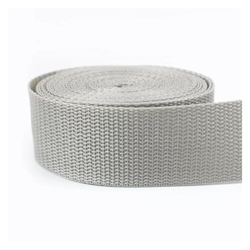 JBJYGSG 5 Meter 20–50 mm Polypropylen PP Nylon Gurtband for Gürtelband Hundehalsband Geschirr Outdoor Band Kleidungsstück Schuhe Band Für Buntes Gurtband, Zum Basteln(9LightGray,38mm) von JBJYGSG