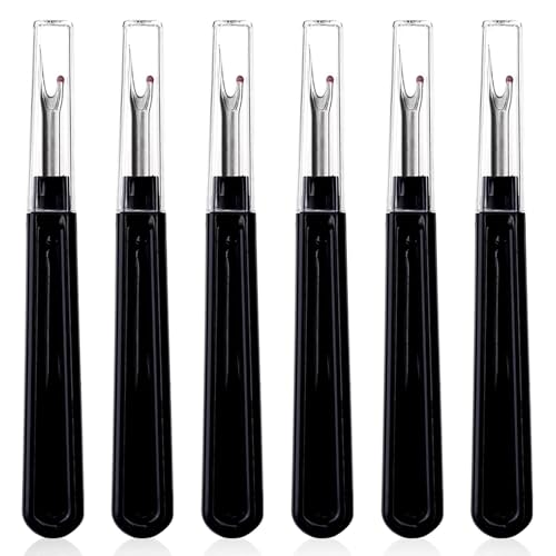 JBJYGSG 6-teiliges Nahttrenner-Set, ergonomischer Griff, Nahttrenner aus Kunststoff, for Entfernen von Fäden, Stichtrenner for Nähen, Basteln und Sticken von Säumen Zum Nähen(Black) von JBJYGSG