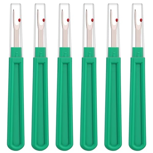 JBJYGSG 6-teiliges Nahttrenner-Set, ergonomischer Griff, Nahttrenner aus Kunststoff, for Entfernen von Fäden, Stichtrenner for Nähen, Basteln und Sticken von Säumen Zum Nähen(Green) von JBJYGSG