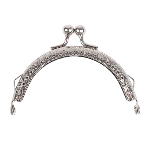 JBJYGSG 8,5 cm runder Metallrahmen, Geldbörsengriff, Clutch-Tasche, Handtaschenverschluss, Schloss, Taschen-Hardware Für DIY Geldbeutel Handtasche Münzbörsen(Silver) von JBJYGSG