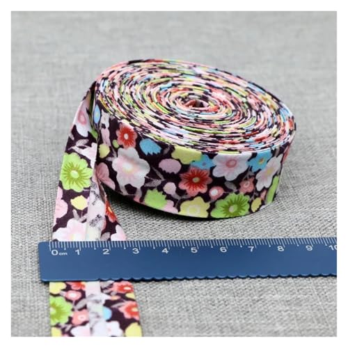JBJYGSG Bedrucktes Schrägband, Stoffstreifen for Basteln, Nähen, for Kleidung, Größe 25 mm x 5 m Für Buntes Gurtband, Zum Basteln(08) von JBJYGSG
