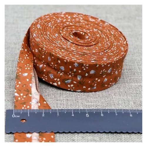 JBJYGSG Bedrucktes Schrägband, Stoffstreifen for Basteln, Nähen, for Kleidung, Größe 25 mm x 5 m Für Buntes Gurtband, Zum Basteln(Fluorescent Yellow) von JBJYGSG