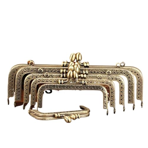 JBJYGSG Blumenknospen-Prägung, quadratischer Metall-Geldbörsenrahmengriff for Clutch-Taschen-Zubehör, Kussverschluss-Schloss, Antik-Bronze-Ton Für DIY Geldbeutel Handtasche Münzbörsen(12.5cm) von JBJYGSG