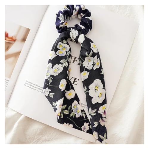 JBJYGSG Drucken Chiffon Lange Band Haargummis Frauen Mädchen Pferdeschwanz Schal Elastische Haarbänder Krawatten Haarschmuck Für Kopftuch, Taschentuch, Hals, Handgelenk(19) von JBJYGSG