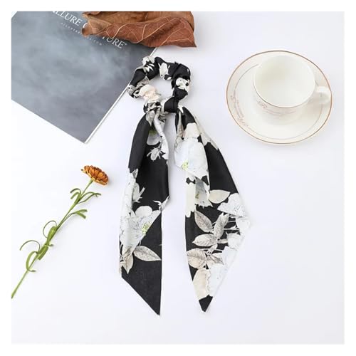JBJYGSG Drucken Chiffon Lange Band Haargummis Frauen Mädchen Pferdeschwanz Schal Elastische Haarbänder Krawatten Haarschmuck Für Kopftuch, Taschentuch, Hals, Handgelenk(3) von JBJYGSG