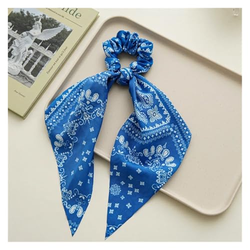 JBJYGSG Drucken Chiffon Lange Band Haargummis Frauen Mädchen Pferdeschwanz Schal Elastische Haarbänder Krawatten Haarschmuck Für Kopftuch, Taschentuch, Hals, Handgelenk(44) von JBJYGSG