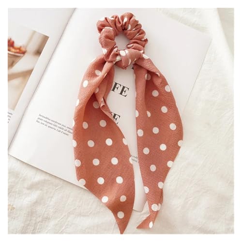 JBJYGSG Drucken Chiffon Lange Band Haargummis Frauen Mädchen Pferdeschwanz Schal Elastische Haarbänder Krawatten Haarschmuck Für Kopftuch, Taschentuch, Hals, Handgelenk(Color-16) von JBJYGSG